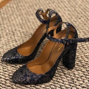 Aquazarra Navy satin pumps size 38